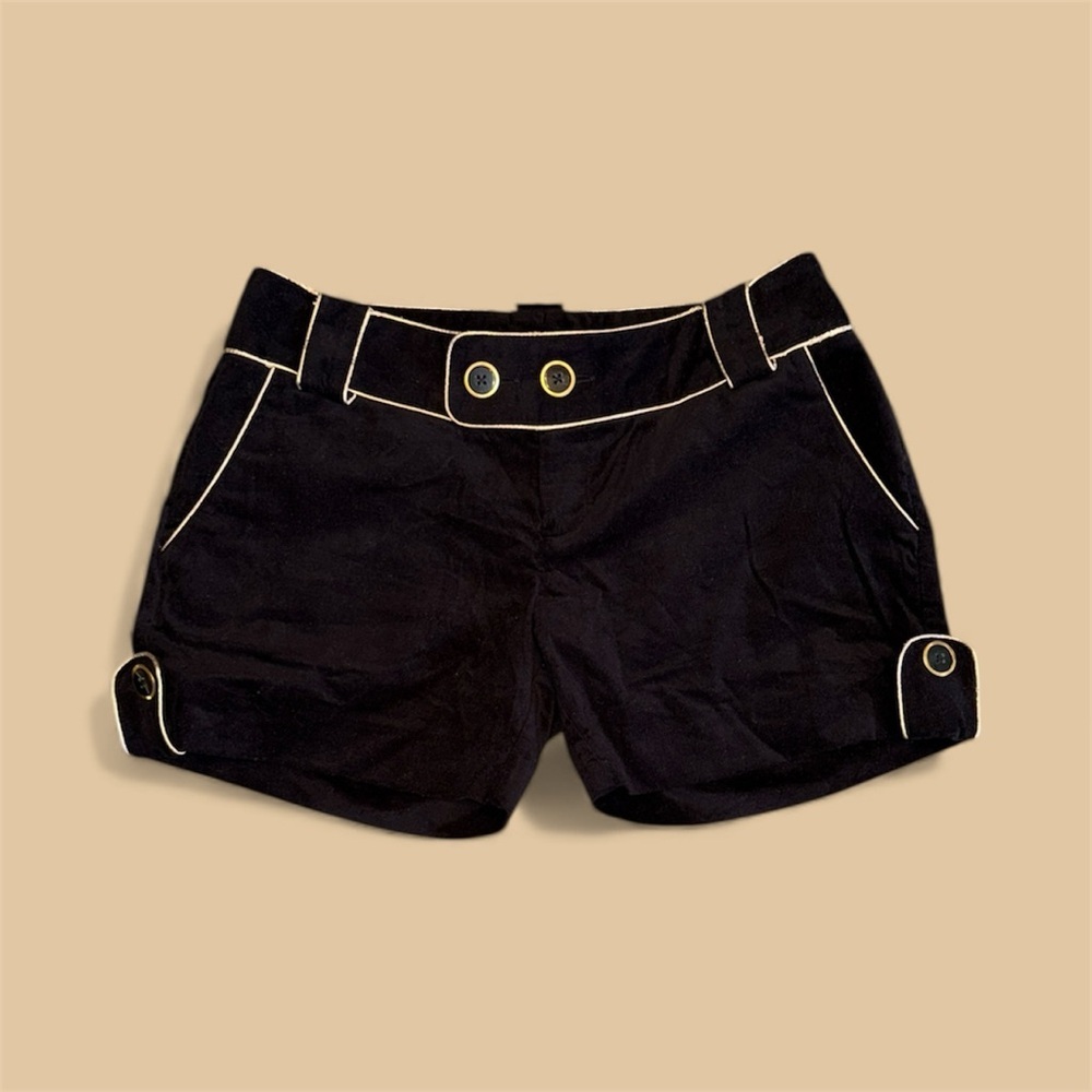 Y2K Baby Phat Black Velvet Shorts Gold Detail Size 5